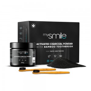 mysmile Aktivt Kolpulver med Bambutandborste