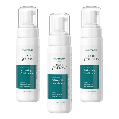 maxmedix HairGenesis TrichoCeutical Activating Conditioner - För tunt hår och håravfall - Botaniska extrakt - 222 ml Flaska - ShytoBuy - 3 Pack