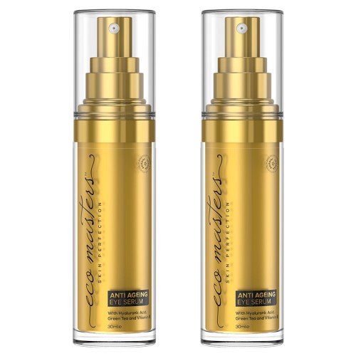 2 pack - Anti-Ageing ögonserum mot mörka ringar & rynkor under ögonen. Lyfter, föryngrar & återfuktar huden - Med grönt te & E-vitamin - Naturlig form