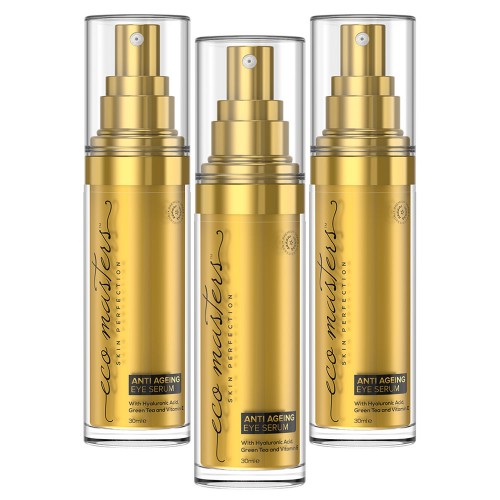 3 pack - Anti-Ageing ögonserum mot mörka ringar & rynkor under ögonen. Lyfter, föryngrar & återfuktar huden - Med grönt te & E-vitamin - Naturlig form