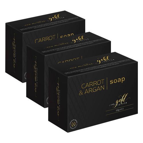 Eco Masters Carrot & Argan Soaps - Mot hudpigmentering & missfärgningar - 2 x 100g fast tvål - 3-pac