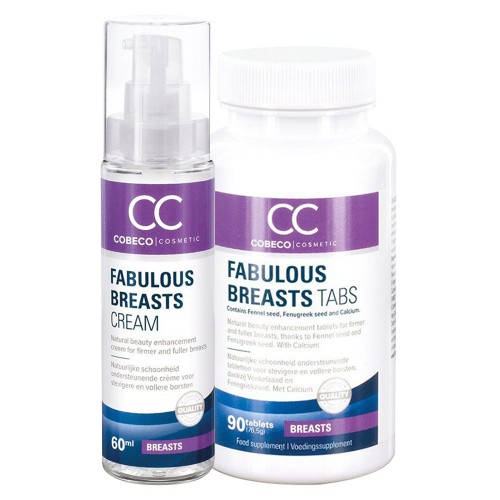 Fabulous Breasts Combo Pack - 90 tabletter & 60ml kräm för fastare bröst - För fylliga och fast bröst naturligt