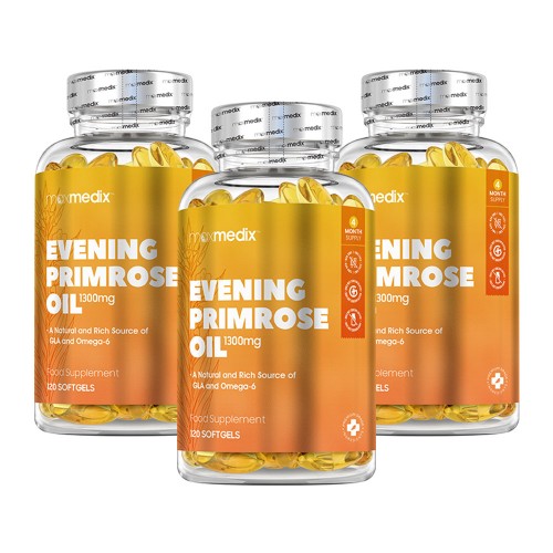 Evening Primrose olja i mjuka kapslar - Essentiella Fettsyror i Mjuka Kapslar för Klimakteriestöd - 360 Mjuka Kapslar - 3 Pack