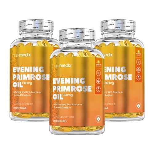 Evening Primrose olja i mjuka kapslar - Essentiella Fettsyror i Mjuka Kapslar för Klimakteriestöd - 360 Mjuka Kapslar - 3 Pack