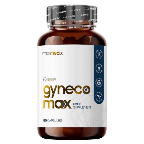 maxmedix GynecoMAX - Naturliga piller mot mansbröst - 60 Kapslar - Mot förstorade bröst hos män - Naturlig formel med Zink & en avancerad Enzymblandni