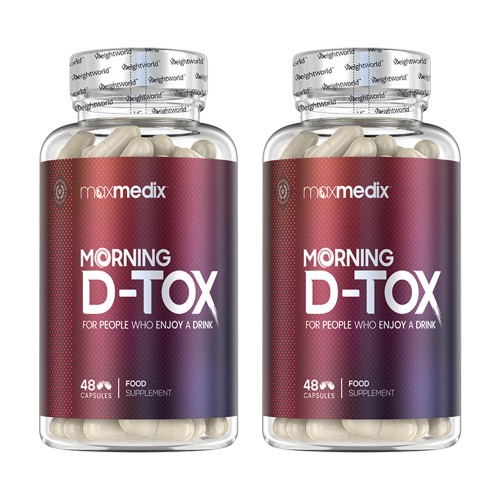 Morning D-Tox - 2 Pack - Naturligt tillskott för att förebygga bakfylla - Kolin tillskott för att slippa känna sig bakis dagen efter - 2x48 kapslar