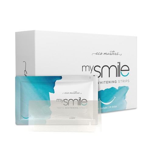 Whitening Strips - 28 naturliga & säkra tandblekning strips - För peroxidfri och naturlig tandblekning hemma - mysmile