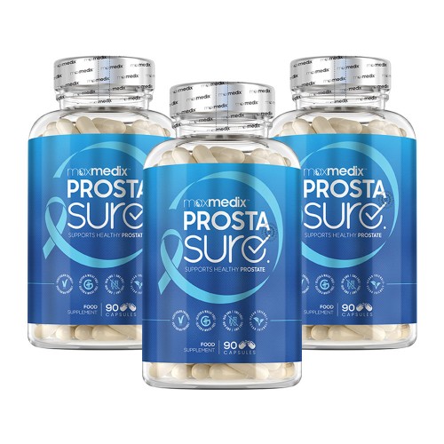 Maxmedix ProstaSURE - Tillskott för naturligt prostatastöd - Men beta-sitosterol & sågpalmetto - 270 veganska kapslar - 3-pack