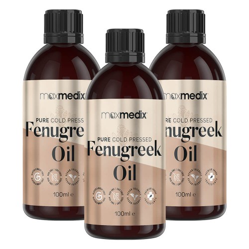 Fenugreek Oil - 3 Pack - För hjälp av kvinnlig bröstförstoring - Kallpressad bockhornsklöver olja - Naturlig källa av fytoöstrogen - 3x60 ml Flaska