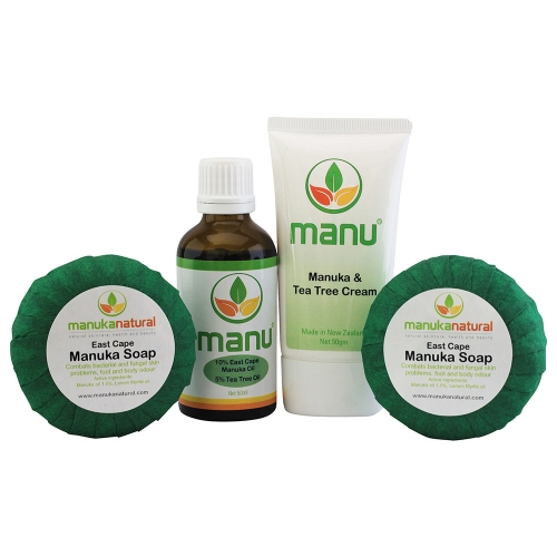 Manuka Naturals Scabies Combo - Naturlig skabb behandling med manuka och tea tree olja, kräm och två manukatvålar.