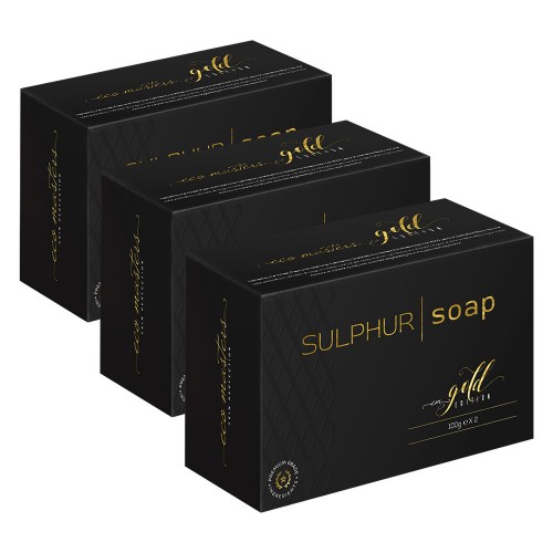 Eco Masters Sulphur Soap - För problem med blockerad & oljig hy - 2 x 100g lokalbehandling - 3-pack
