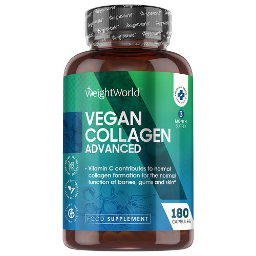 Veganskt Collagen, 180 kapslar - Anti-aging kosttillskott för muskler, leder & hud