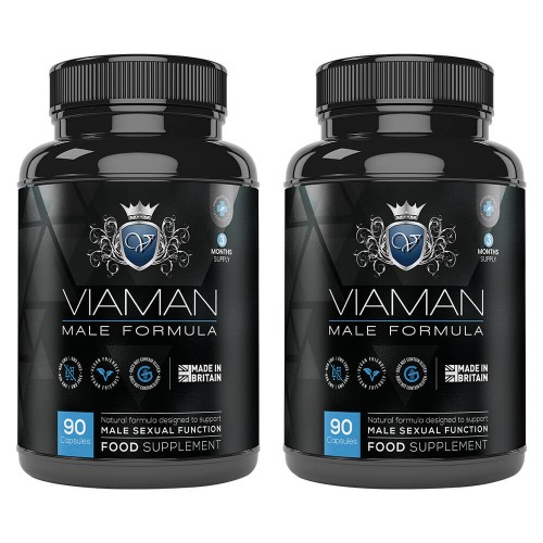 Viaman Kapslar - 2 Pack - Tillskott med L-Arginin för ökad virilitet - Öka sexlusten & prestationen med denna potenshöjande formula - 2x30 Kapslar