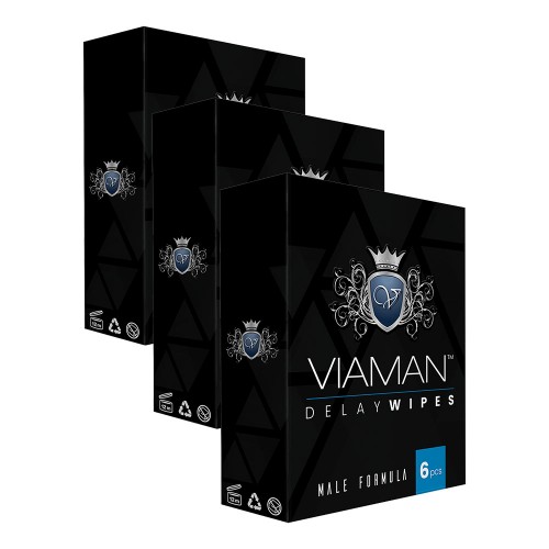 Viaman Delay Fördröjningsservetter - 3 Pack - Mot för tidig utlösning - Naturlig servett som strävar att motverka prematur ejakulation - 3x6 servetter