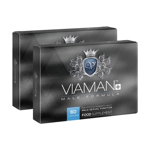 Viaman Plus - 2 Pack - Naturligt kosttillskott för manlig virilitet med Ginseng - Kan ha potenshöjande effekt - Vegetarisk formula - 2x60 Kapslar