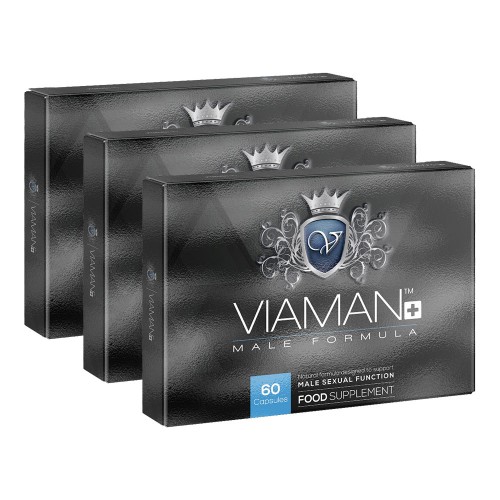 Viaman Plus - 3 Pack - Naturligt kosttillskott för manlig virilitet med Ginseng - Kan ha potenshöjande effekt - Vegetarisk formula - 3x60 Kapslar