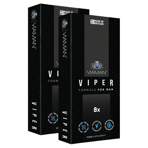 Viaman Viper - 2 Pack - Manligt kosttillskott för sexlust & prestanda - Receptfritt sexhjälpmedel tillverkad av naturliga ingredienser - 8 kapslar
