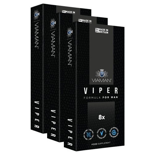 Viaman Viper - Manligt kosttillskott för sexlust & prestanda - Receptfritt sexhjälpmedel tillverkad av naturliga ingredienser - 12 kapslar