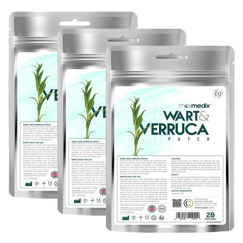 Wart Patches - 2 Pack - Hygiensikt & kladdfritt vårtmedel - 2x28 vårtplåster med salicylsyra - Ta bort vårtor hemma med enkelt plåster för vårta
